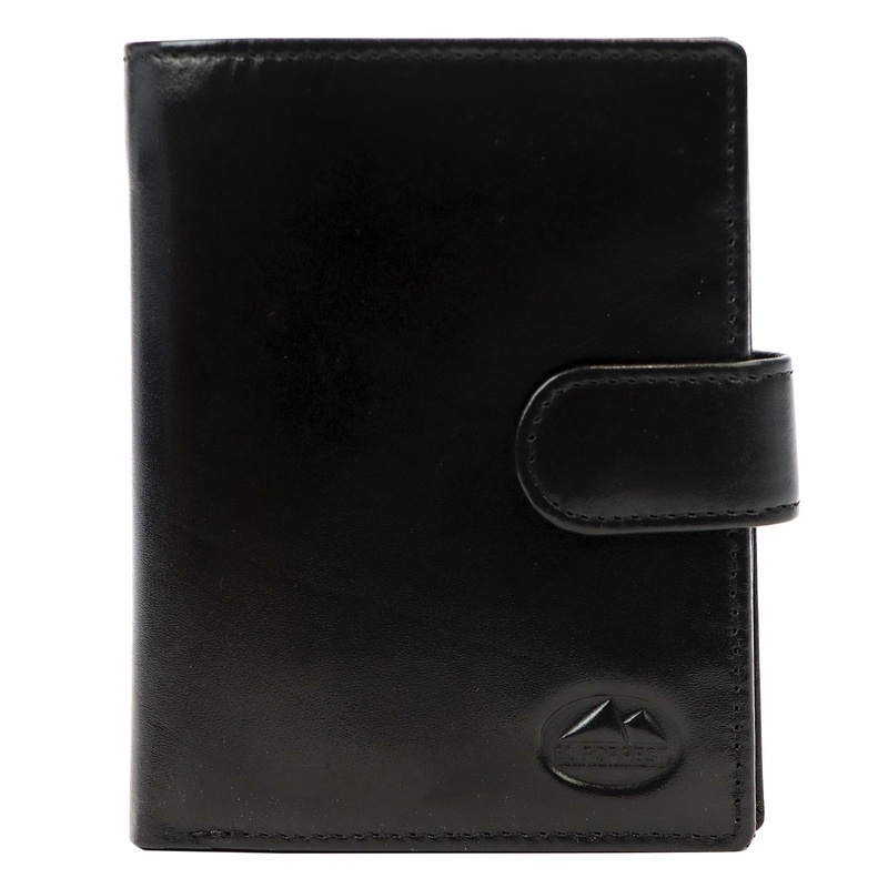 EL FORREST męski portfel pionowy rozbudowany skórzany na zatrzask RFID