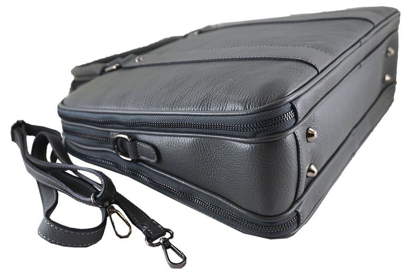 Aktówka skórzana damska - Barberini's - Granatowa