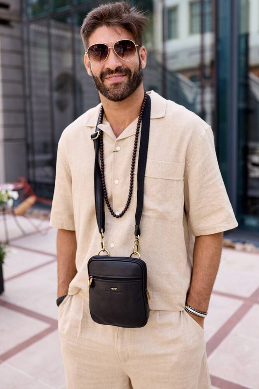 Saszetka męska z naturalnej skóry Peterson PTN-1113-NDM