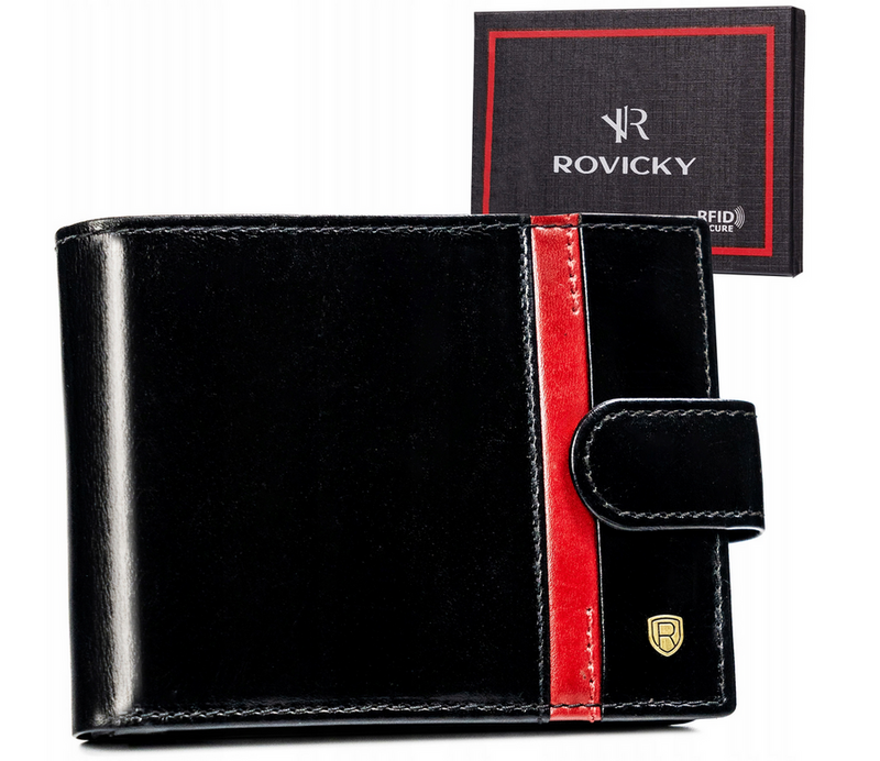 Kompaktowy męski skórzany portfel z RFID Rovicky