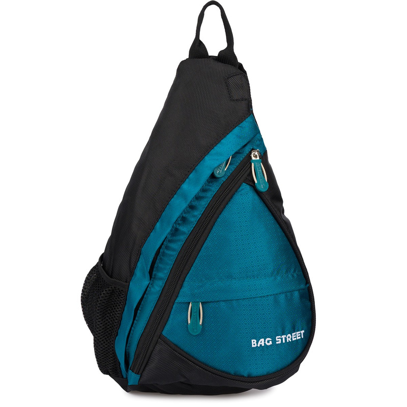 TURKUSOWO-CZARNY PLECAK sportowy MAŁY lekki NA RAMIĘ T18