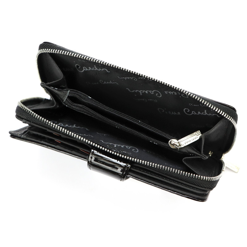 Pierre Cardin damski pionowy duży portfel skórzany podłużna portmonetka