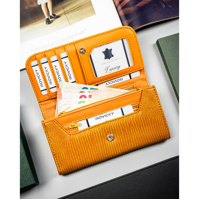 Duży, brązowy portfel damski ze skóry ekologicznej - 4U Cavaldi