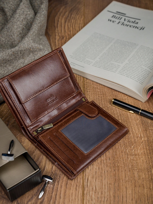 Rovicky portfel męski skóra naturalna rozbudowany pionowy duży