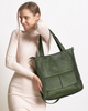 Torebka damska shopper A4 skóra naturalna - MARCO MAZZINI zielona