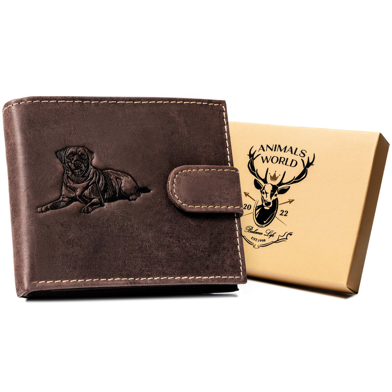 Skórzany męski portfel Wild ANIMALS N992L-CHM-DOG