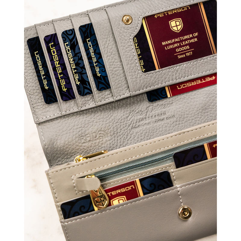 skóra naturalna + Damski portfel ze skóry ekologicznej Peterson PTN PH27-LFL