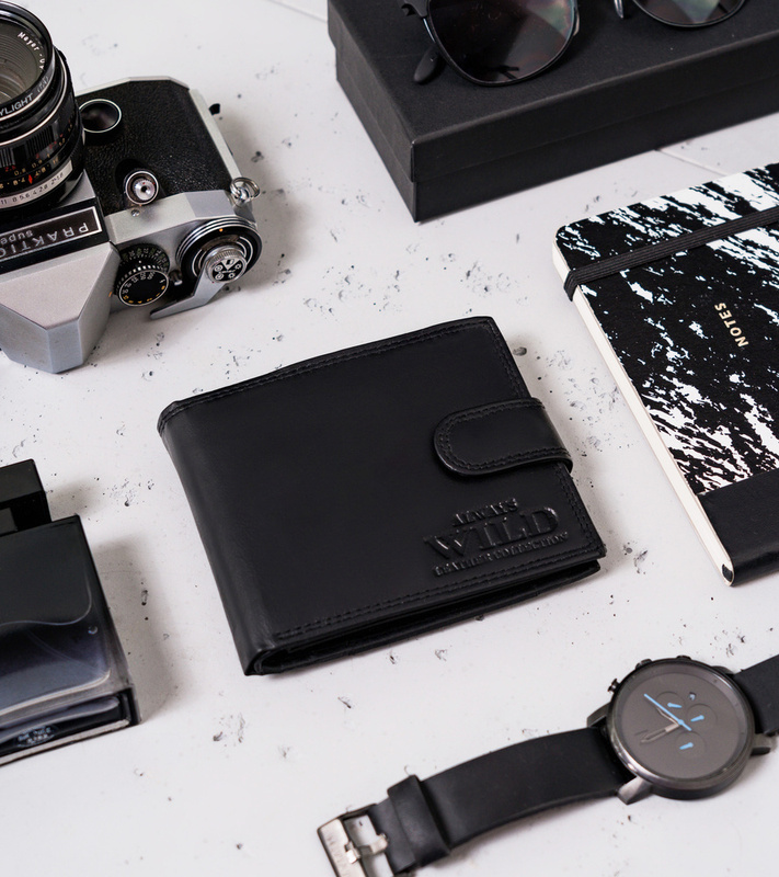 Skórzany rozbudowany męski portfel Wild z RFID