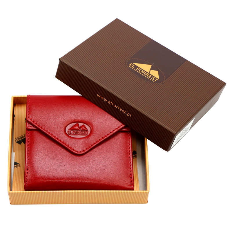 EL FORREST damski portfel skóra naturalna mała portmonetka zatrzask RFID