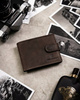 Zestaw prezentowy: mały, skórzany portfel męski i brelok - Peterson