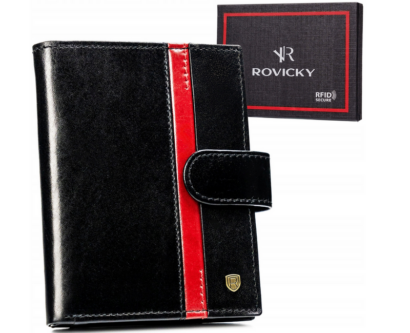 Męski pojemny skórzany portfel z RFID od Rovicky