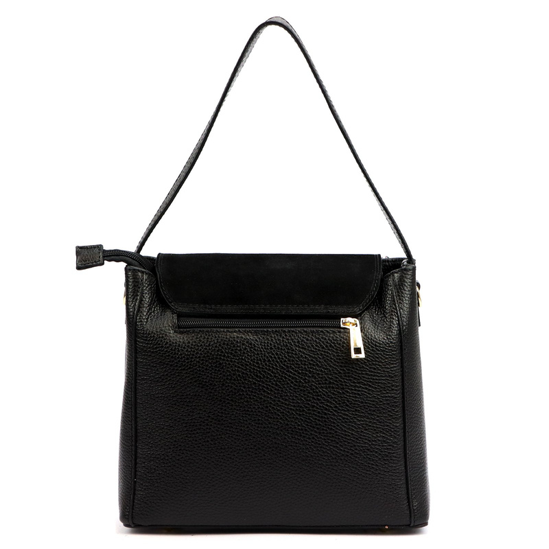 Luka Skórzana Damska listonoszka na ramię z organizerem i kieszeniami