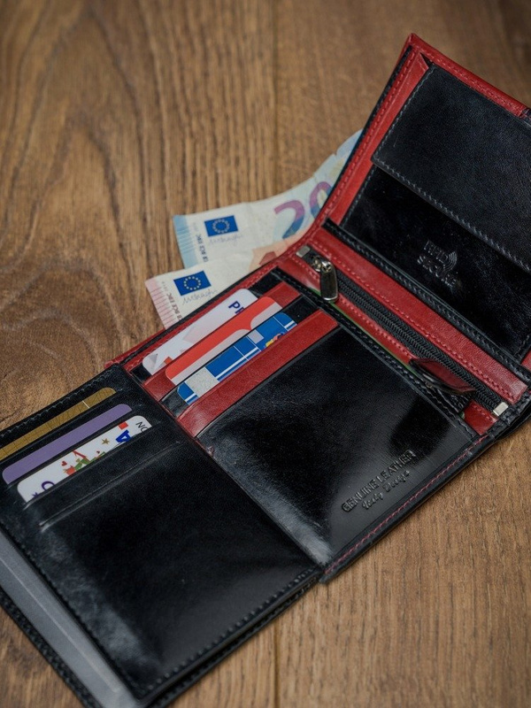 Dwukolorowy portfel męski skórzany z RFID Rovicky