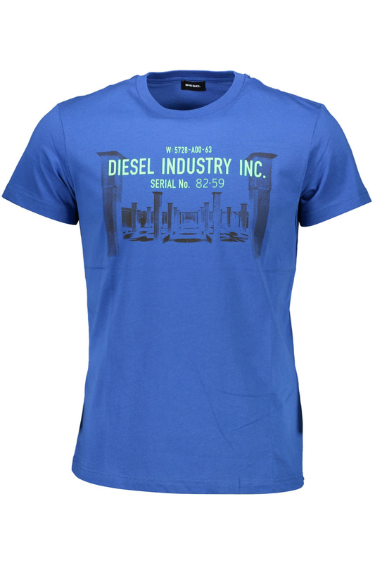 DIESEL T-SHIRT Z KR�TKIM R�KAWEM M�SKI NIEBIESKI