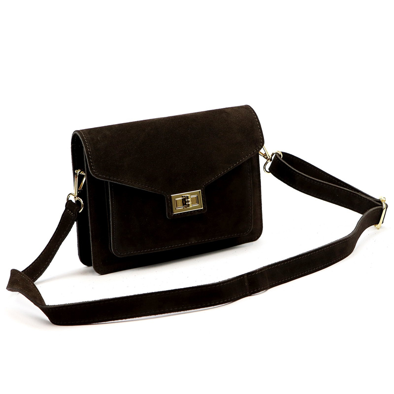 Vera Pelle damska listonoszka skóra naturalna zamsz torebka przez ramię