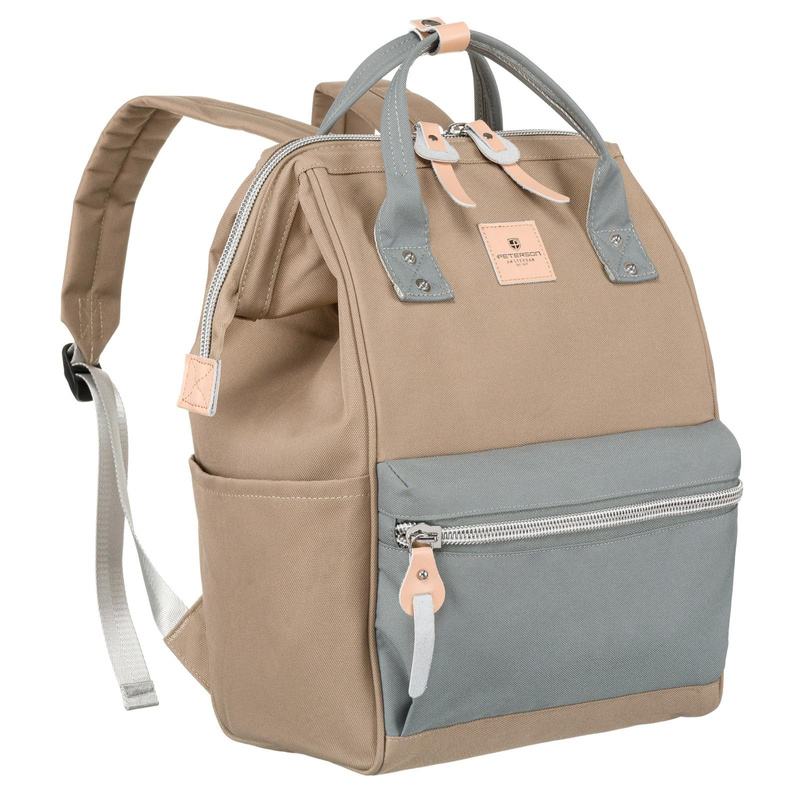 Damski plecak z tworzywa Peterson PTN BETA KHAKI-GRAY