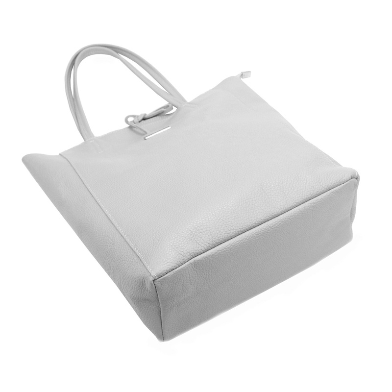 MiaMore Skórzana damska shopperbag duża torabka na ramię z kieszenią