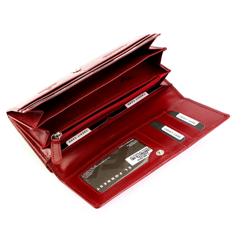 EL FORREST podłużna portmonetka duży damski portfel skóra naturalna RFID