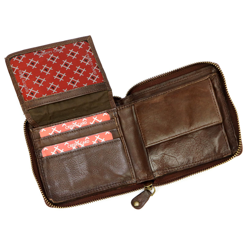 Męski pojemny rozbudowany portfel ze skóry eko VS