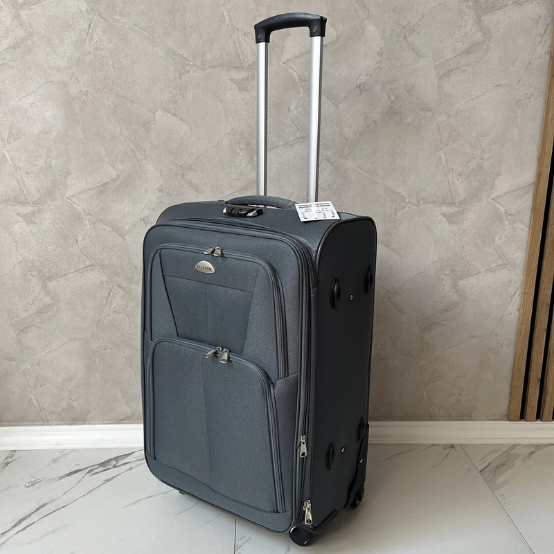 EASY TRIP zestaw trzech walizek na kółkach miękkie materiałowe kieszenie