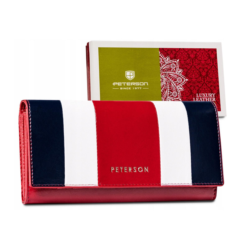 Skórzany damski portfel Peterson PTN PL-411 MULTI