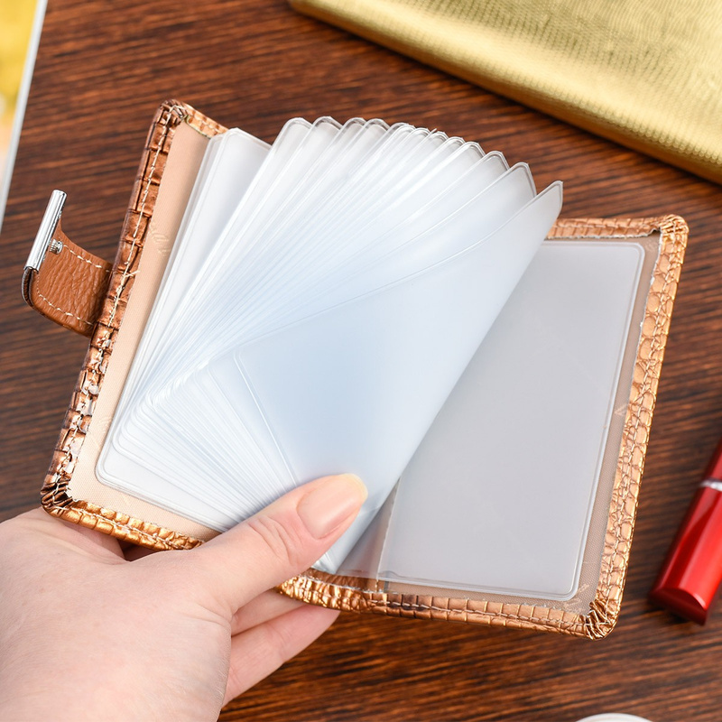 Etui skórzane na dokumenty karty okładka skóra naturalna wizytownik złoty M32