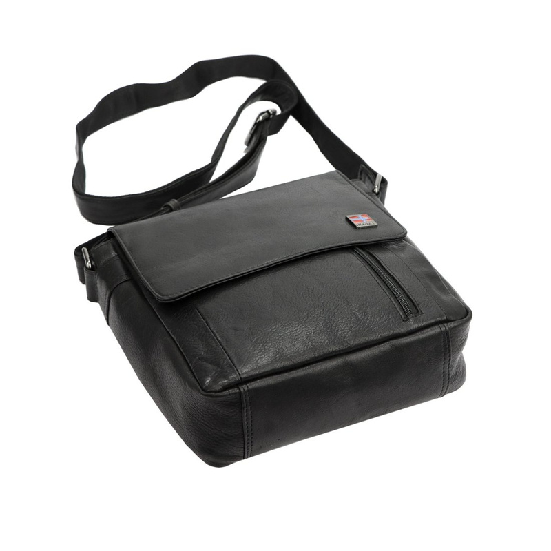 Saszetka męska z kieszeniami ze naturalnej skóry regulowany pasek od Nordee