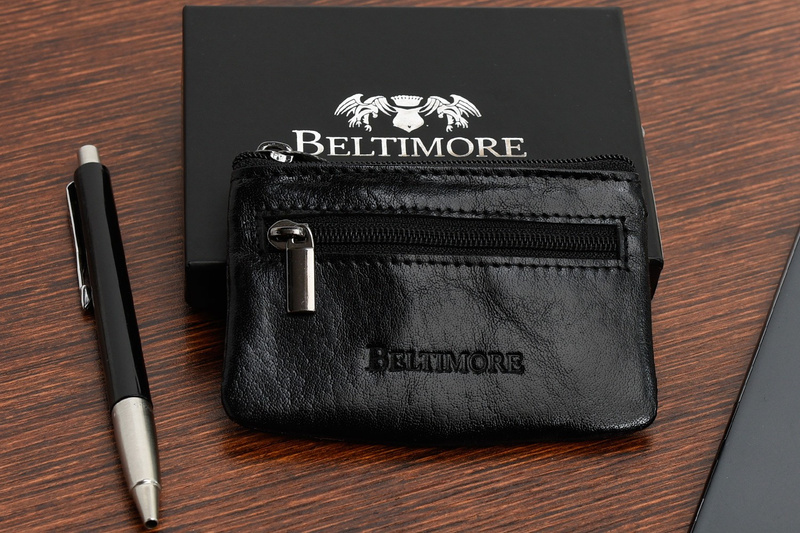 Brązowe skórzane etui na klucze z pudełkiem Beltimore E44