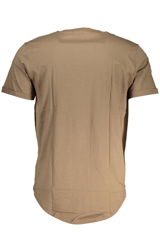 CALVIN KLEIN T-SHIRT Z KRÓTKIM RĘKAWEM MĘSKI BRĄZOWY