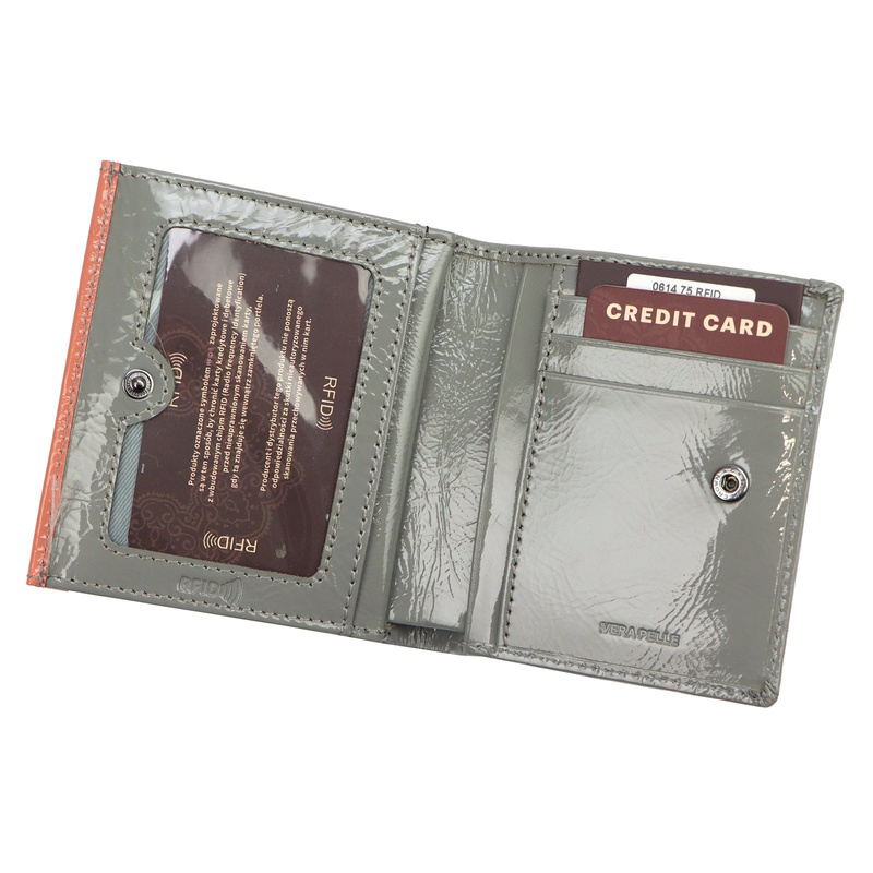 Mato Grosso mała damska portmonetka skóra naturalna lakierowana RFID