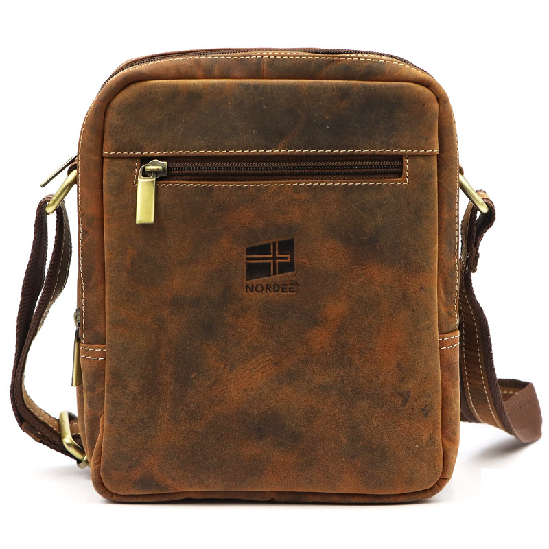 Nordee męska saszetka skóra naturalna torba miejska na ramię z kieszeniami