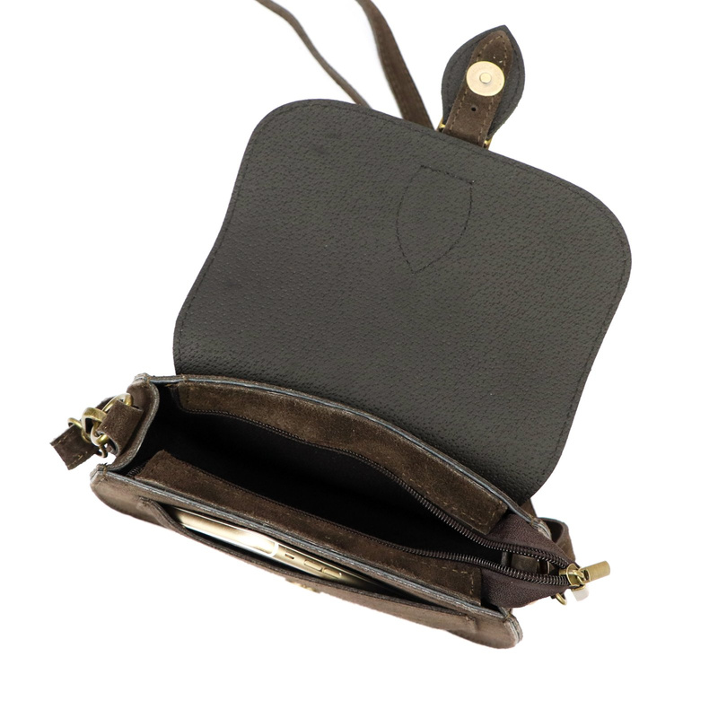 Luka Klasyczna Zamszowa damska listonoszka skórzana przez ramię z kieszenią