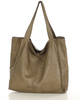 MARCO MAZZINI Torebka miejski shopper bag skóra naturalna handmade beżowa cappuccino