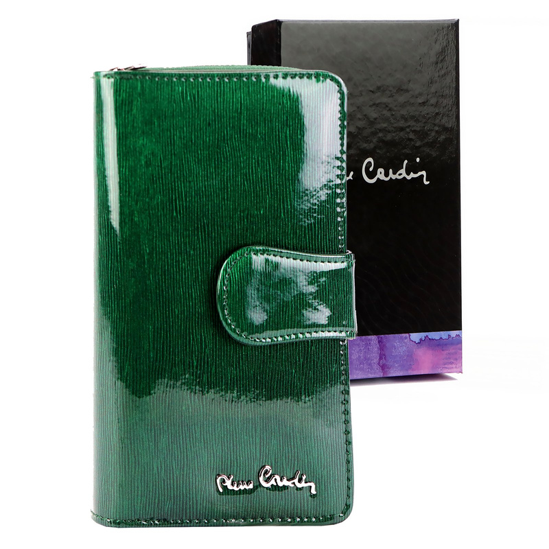 Pierre Cardin damski pionowy duży portfel skórzany podłużna portmonetka