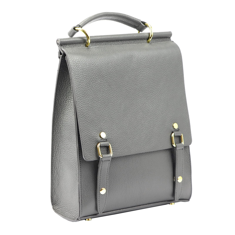 Luka plecak miejski damski skóra naturalna styl vintage z kieszeniami