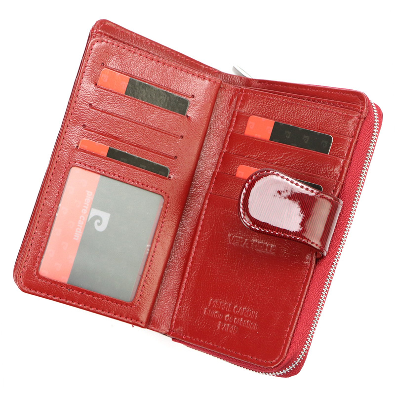 Pierre Cardin damski pionowy duży portfel skórzany podłużna portmonetka