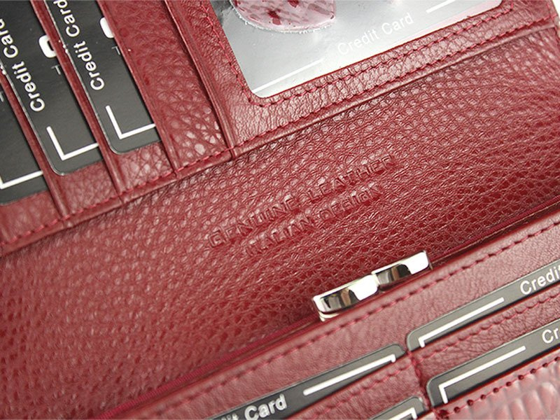 Gregorio damski portfel skóra naturalna podłużny klasyczny skóra krokodyla