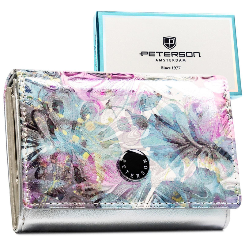 skóra naturalna + Damski portfel ze skóry ekologicznej Peterson PTN PX30-1-NPK