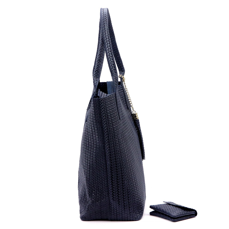 Vera Pelle damska shopperbag z dwoma etui torebka portfel skóra naturalna