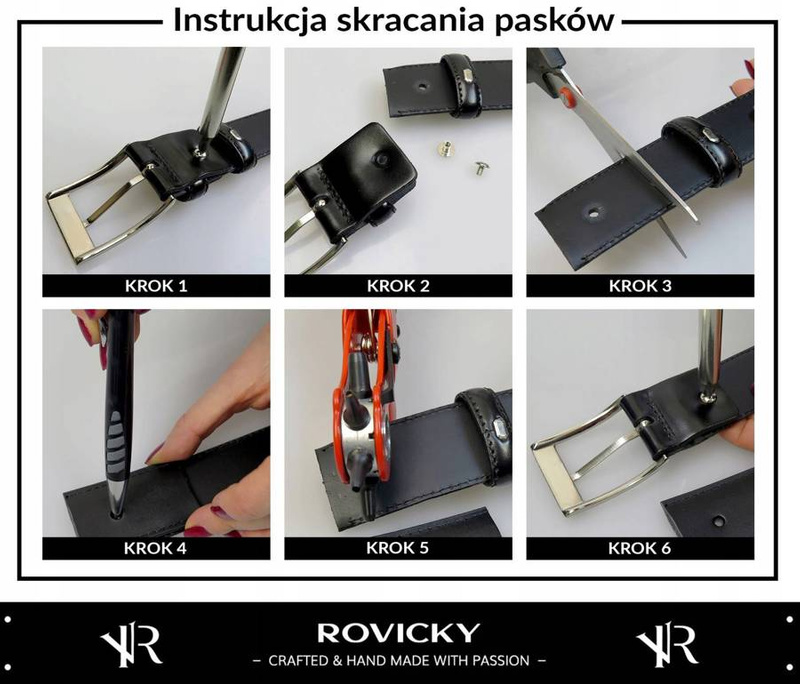 Szeroki, uniwersalny pasek męski ze skóry naturalnej licowej - Rovicky