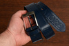BELTIMORE pasek do spodni granatowy jeans skórzany pas skóra 527 : Kolory - granatowy, Rozmiar pasków - r.95-110 cm
