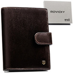 Skórzany męski portfel Rovicky N575L-RVTP RFID