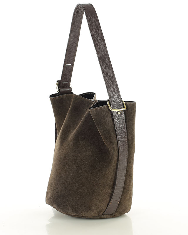 Torebka damska worek hobo bag skóra naturalna - MARCO MAZZINI czarna