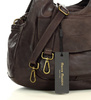 Włoska torebka skórzana z kieszenią z przodu retro bag handmade - MARCO MAZZINI ciemny brąz caffe
