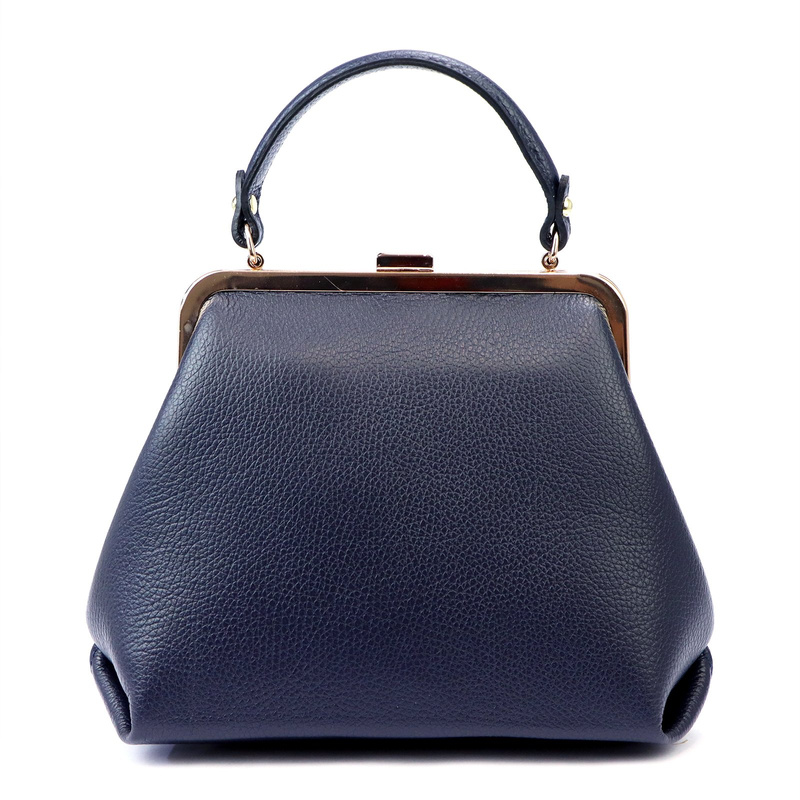 Luka mały kuferek damski skórzana torebka do ręki na bigiel z paskiem