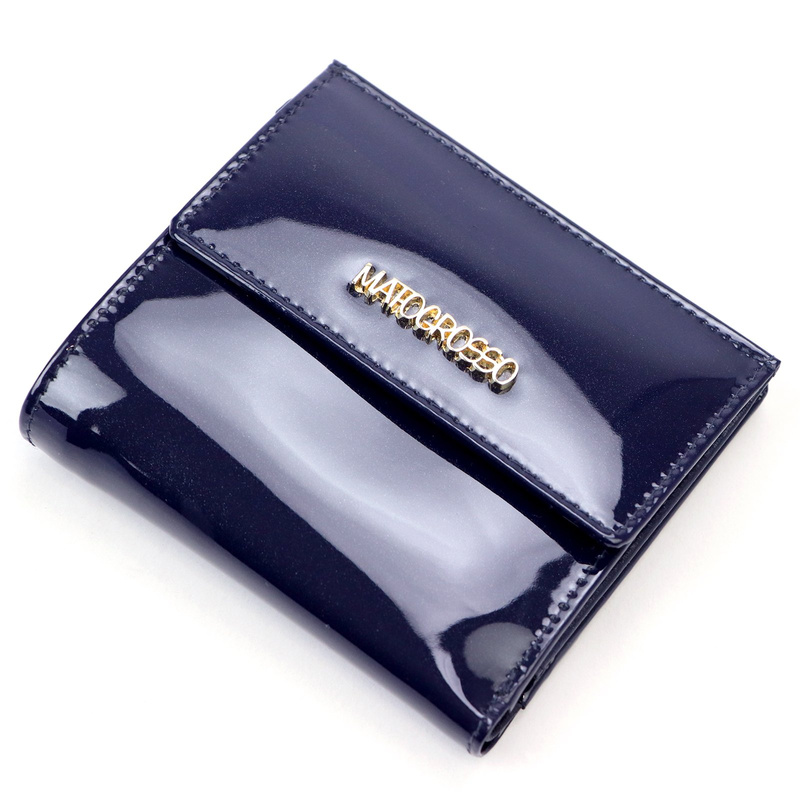 Mato Grosso mała damska portmonetka skóra naturalna lakierowana RFID