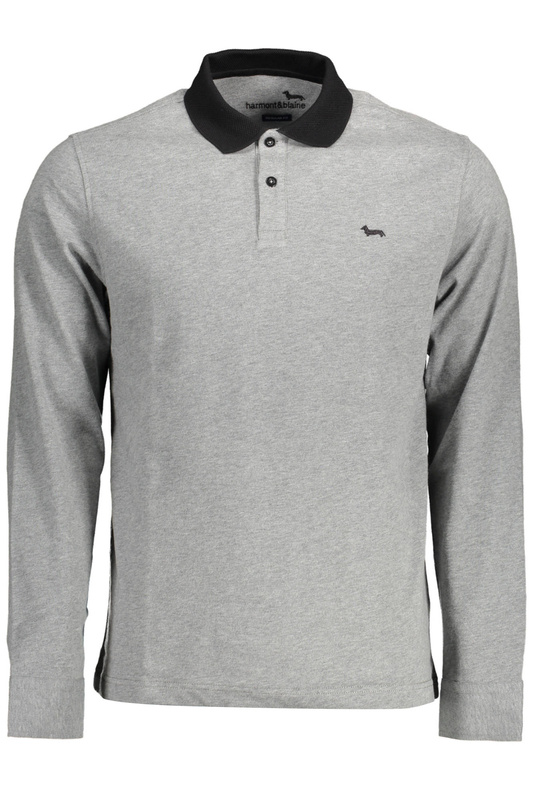 HARMONT&BLAINE KOSZULKA POLO Z DŁUGIM RĘKAWEM MĘSKA SZARA