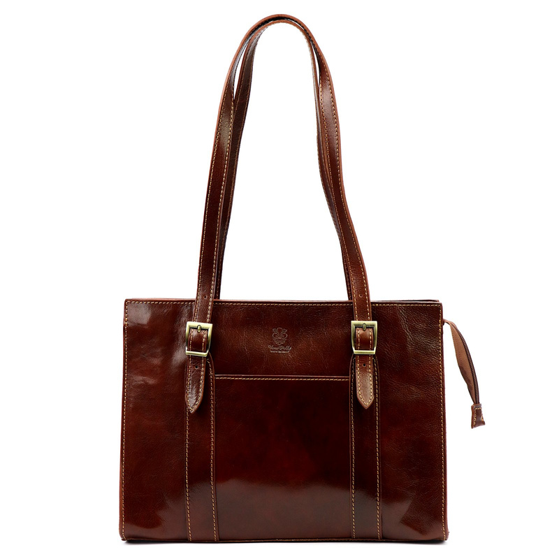 Damska elegancka dwukomorowa shopperbag na ramię z przegrodą Florence