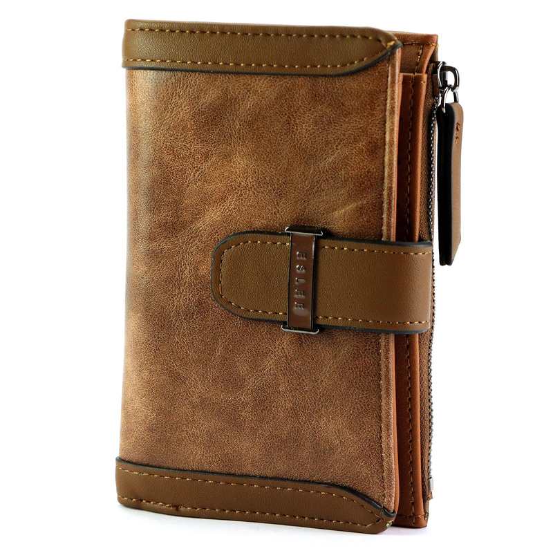 Eslee Duży Portfel Damski Podłużny Pionowy Skóra Eko Na Zatrzask