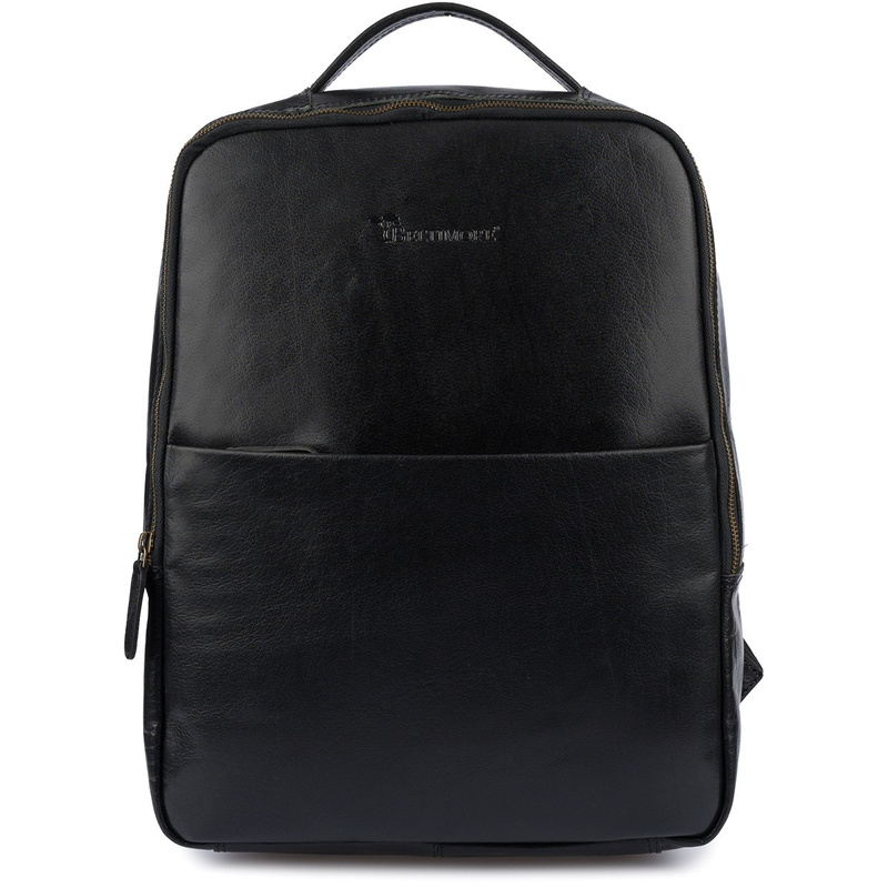 Plecak skórzany na laptopa 15,6 biznesowy duży A4 pojemny czarny premium Beltimore N05